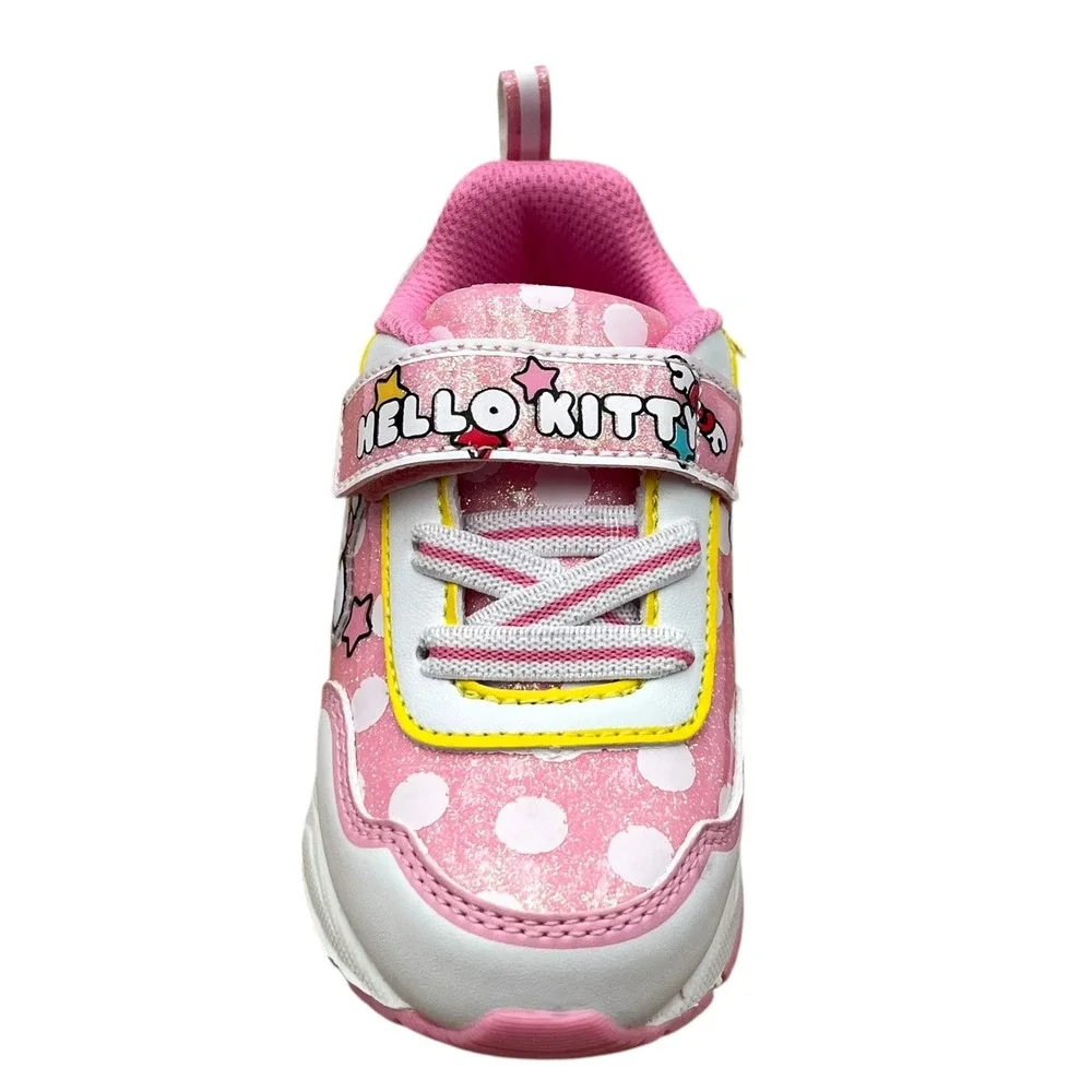 Hello Kitty Toddler Girls Slip-on‎ Light-up Sneakers Size 8 White-Pink Shoes